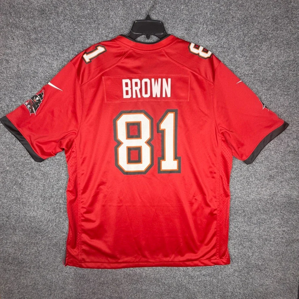 Nike Tampa Bay Buccaneers Antonio Brown 81 NFL Jersey Red Mens XL On Field